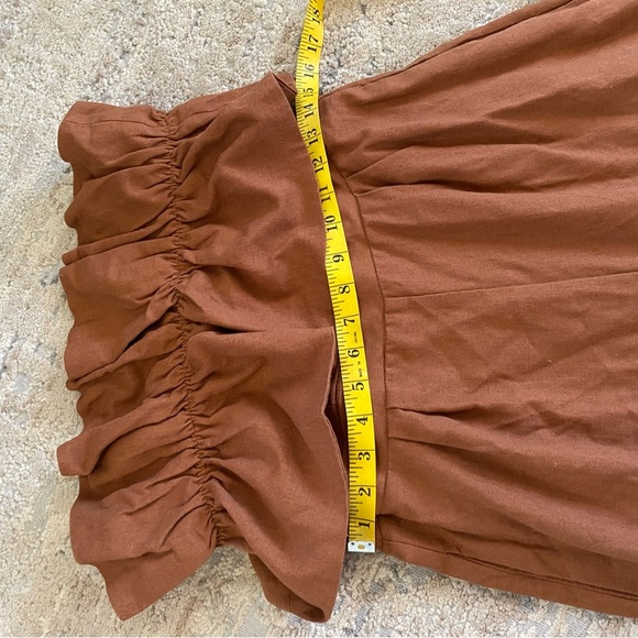 ASTR The Label Linen Jump Suit Wide Leg Strapless Ruffle Backless Elasticated: L - Picture 5 of 12